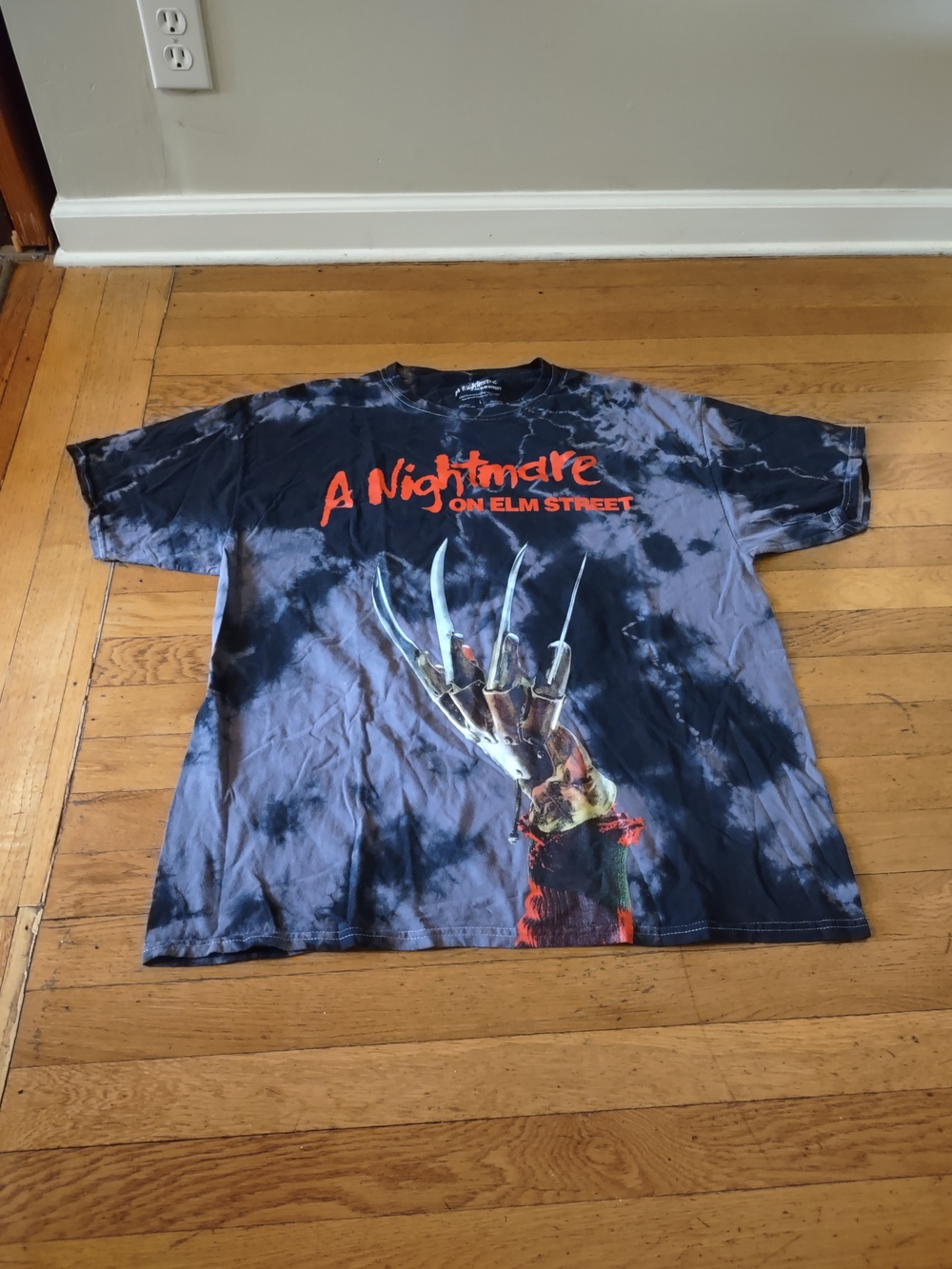 A Nightmare on Elm Street Graphic Tee Black Tie-Dye Size Men's Large